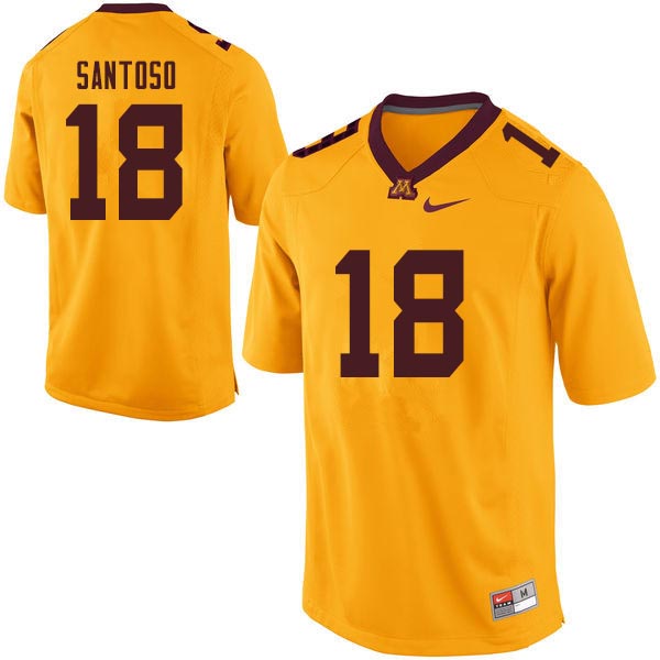 Men #18 Ryan Santoso Minnesota Golden Gophers College Football Jerseys Sale-Gold